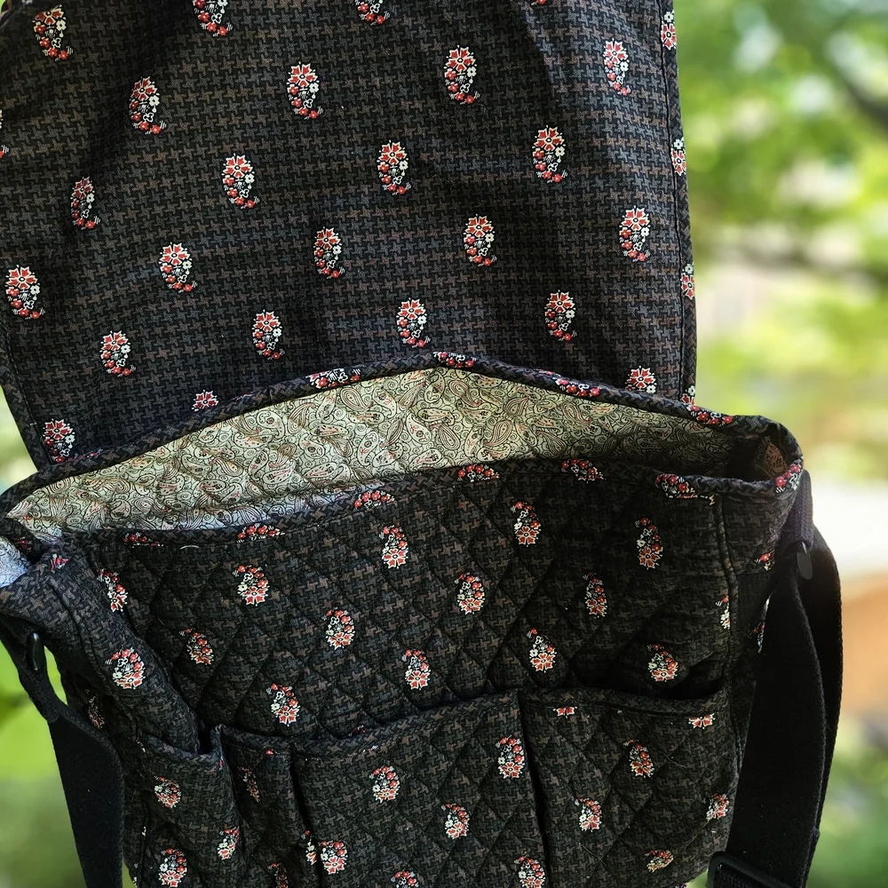 Vera Bradley quilted crossbody Messanger/Laptop bag, retired brown houndstooth